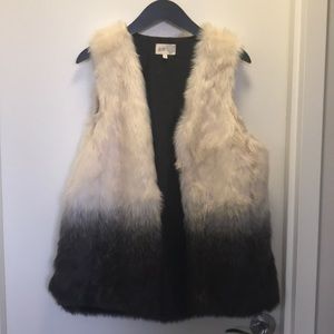Ombré faux fur vest